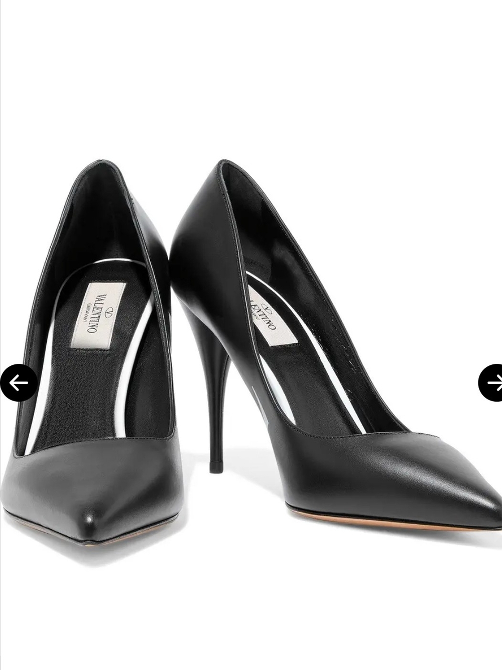 Valentino Women’s Black Leather Pointed-Toe Stiletto Pumps